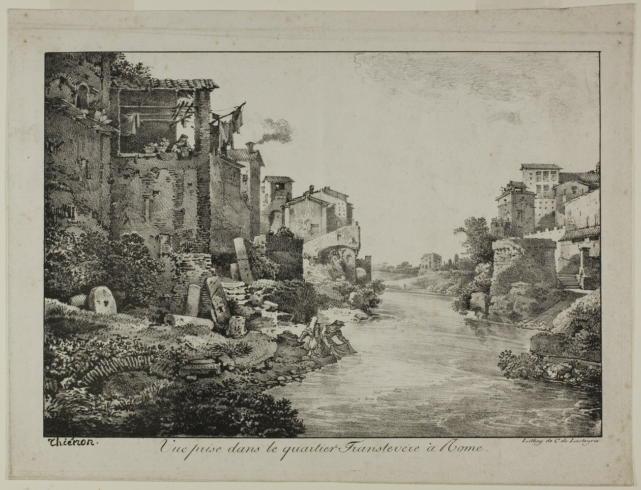 Uitzicht in de Trastevere Wijk, Rome door Claude Thienon