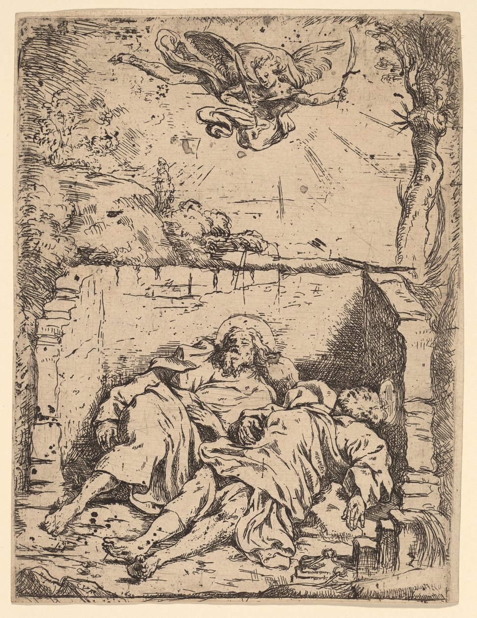 De Lichamen van Sint Petrus en Paulus door Claude Vignon