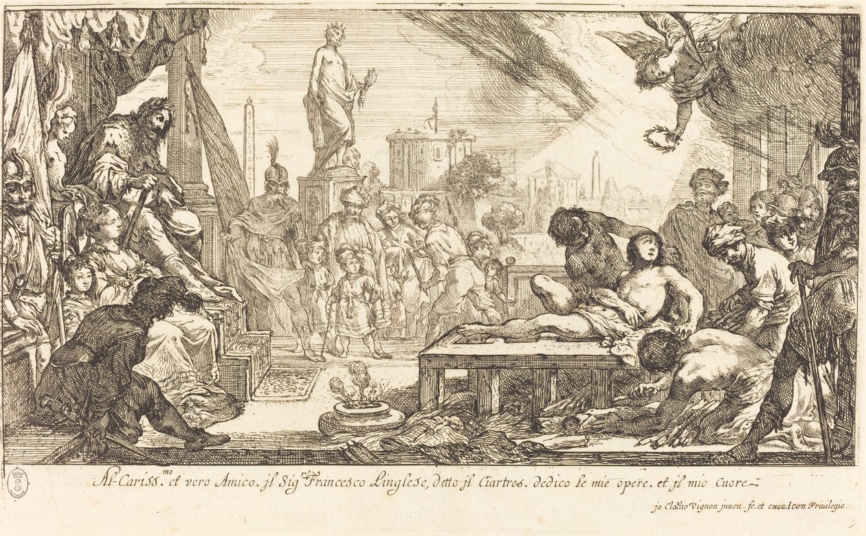 Het Martelaarschap van Sint Laurentius door Claude Vignon