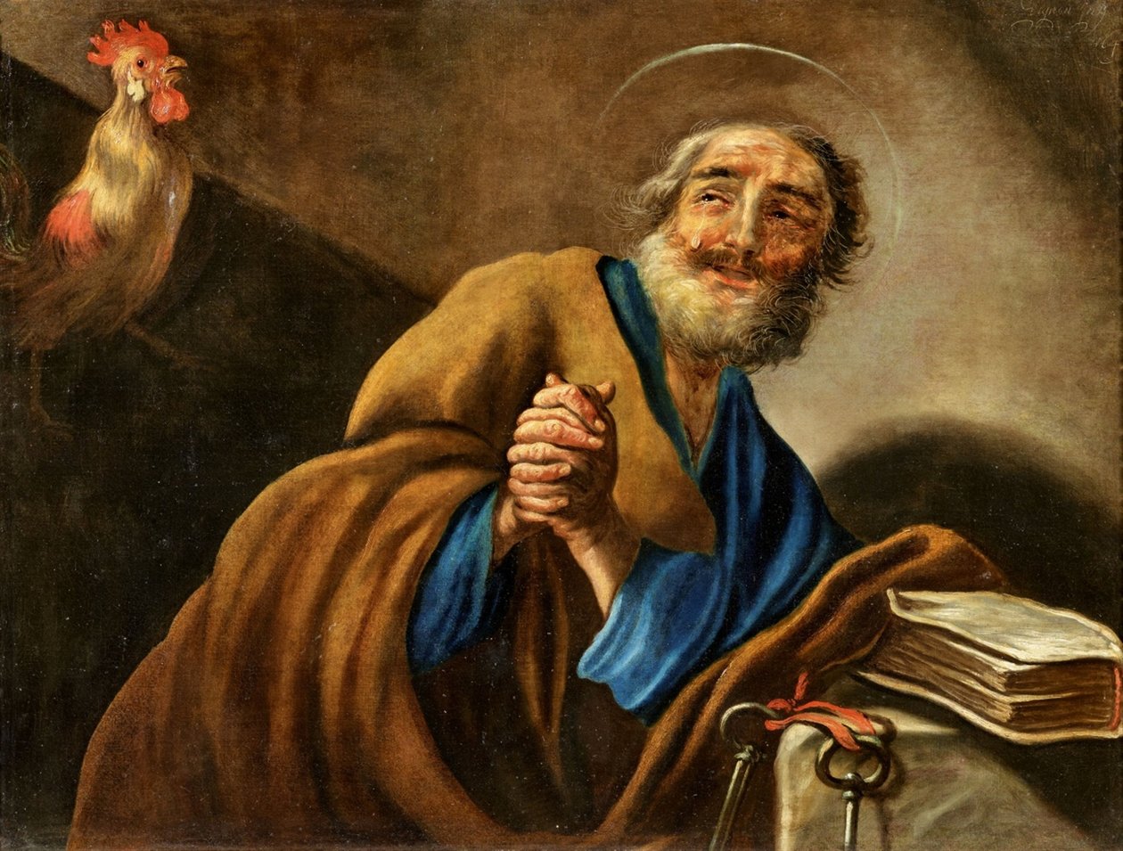 De berouwvolle Sint Pieter door Claude Vignon