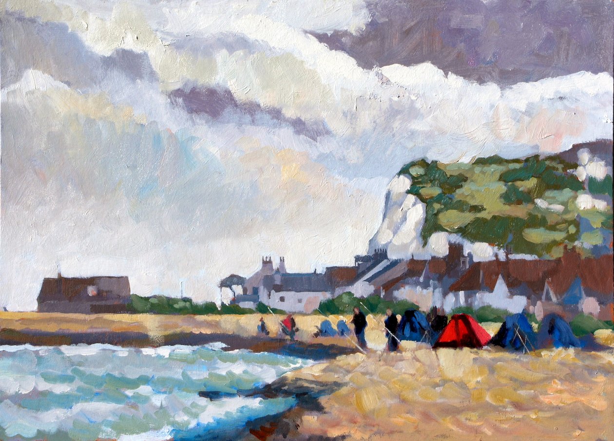 Vissen bij Kingsdown White Cliffs door Clive Metcalfe