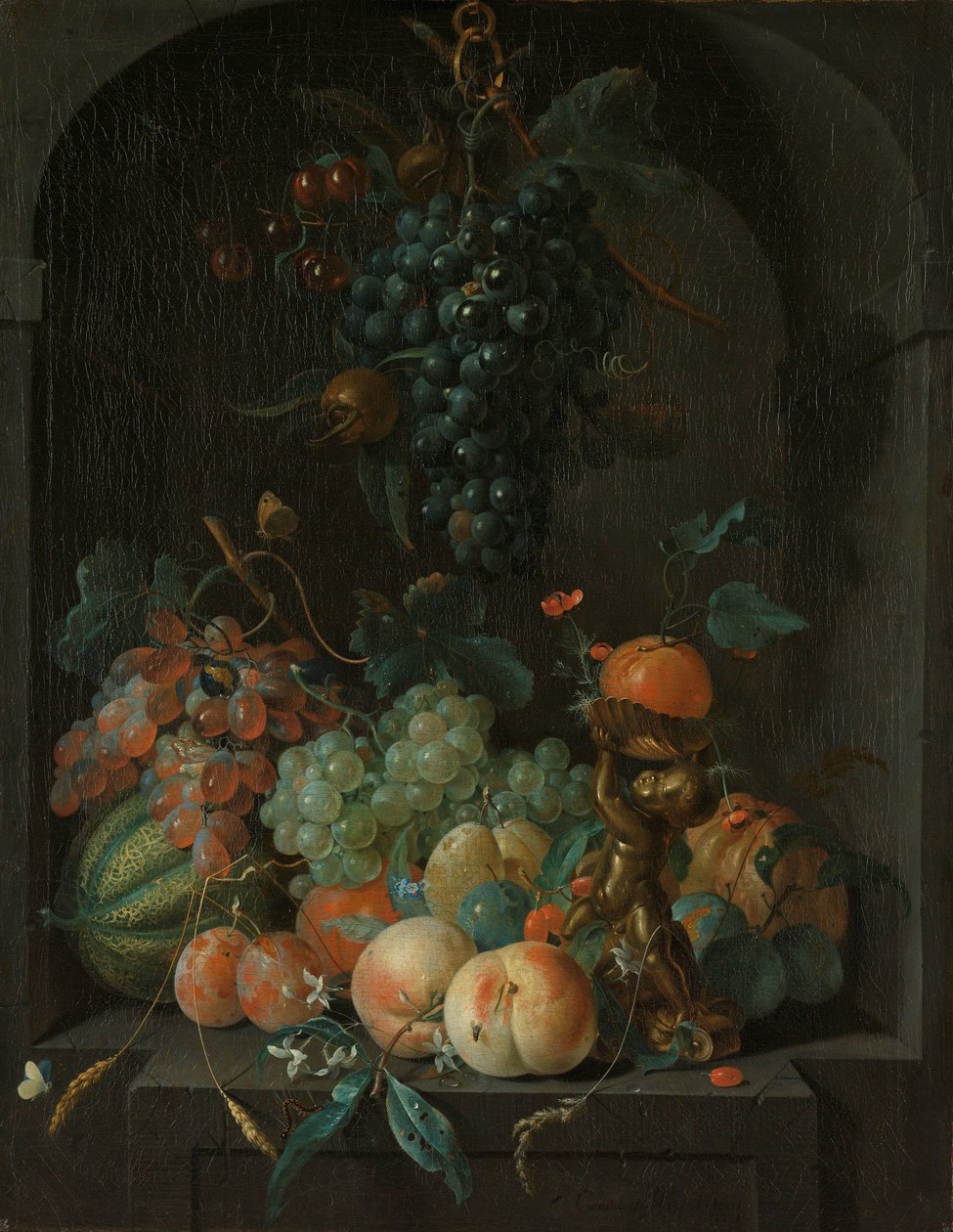 Stilleven met fruit door Coenraet Roepel