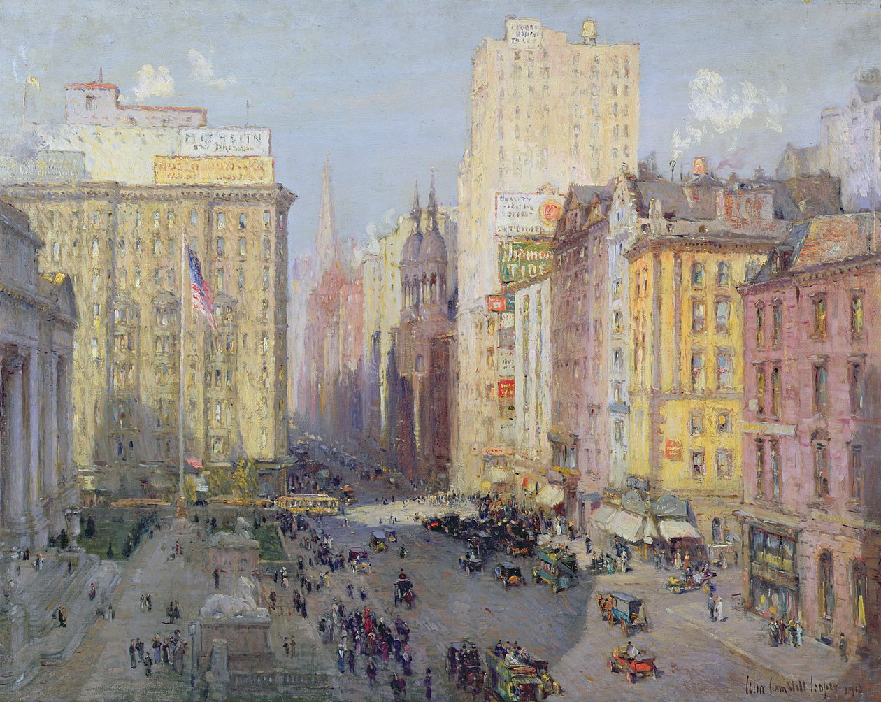 Fifth Avenue, New York, 1913 door Colin Campbell Cooper