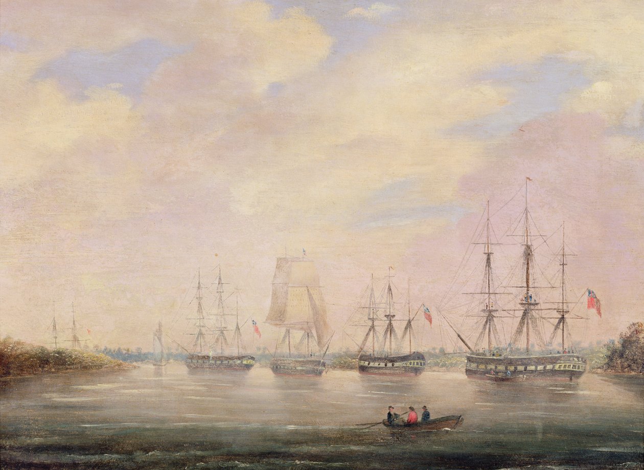 Uitzicht op Port Adelaide, Zuid-Australië door Colonel William Light