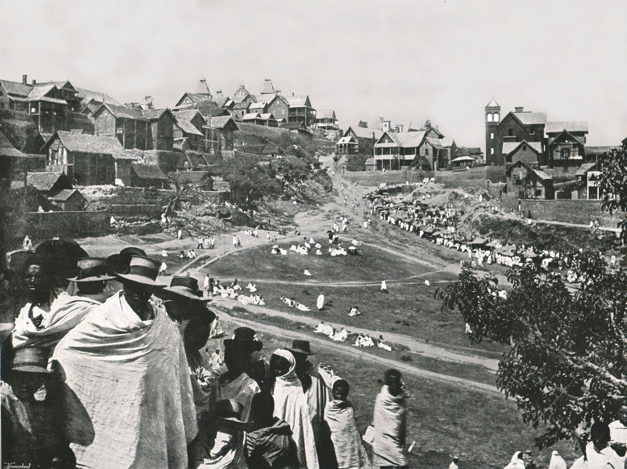 De Kabary-vlakte, Andohalo, Antananarivo, Madagaskar, 1895 door Colonel Stewart