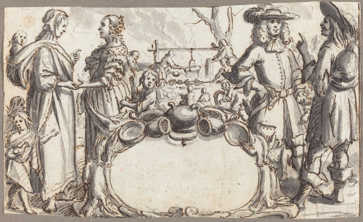 Allegorie van Armoede en Rijkdom door Conrad Meyer