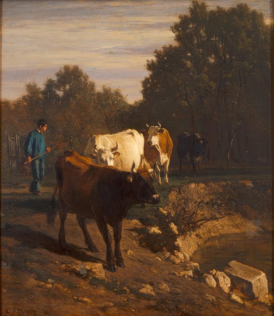 Terugkeer in het avondlicht door Constant Troyon