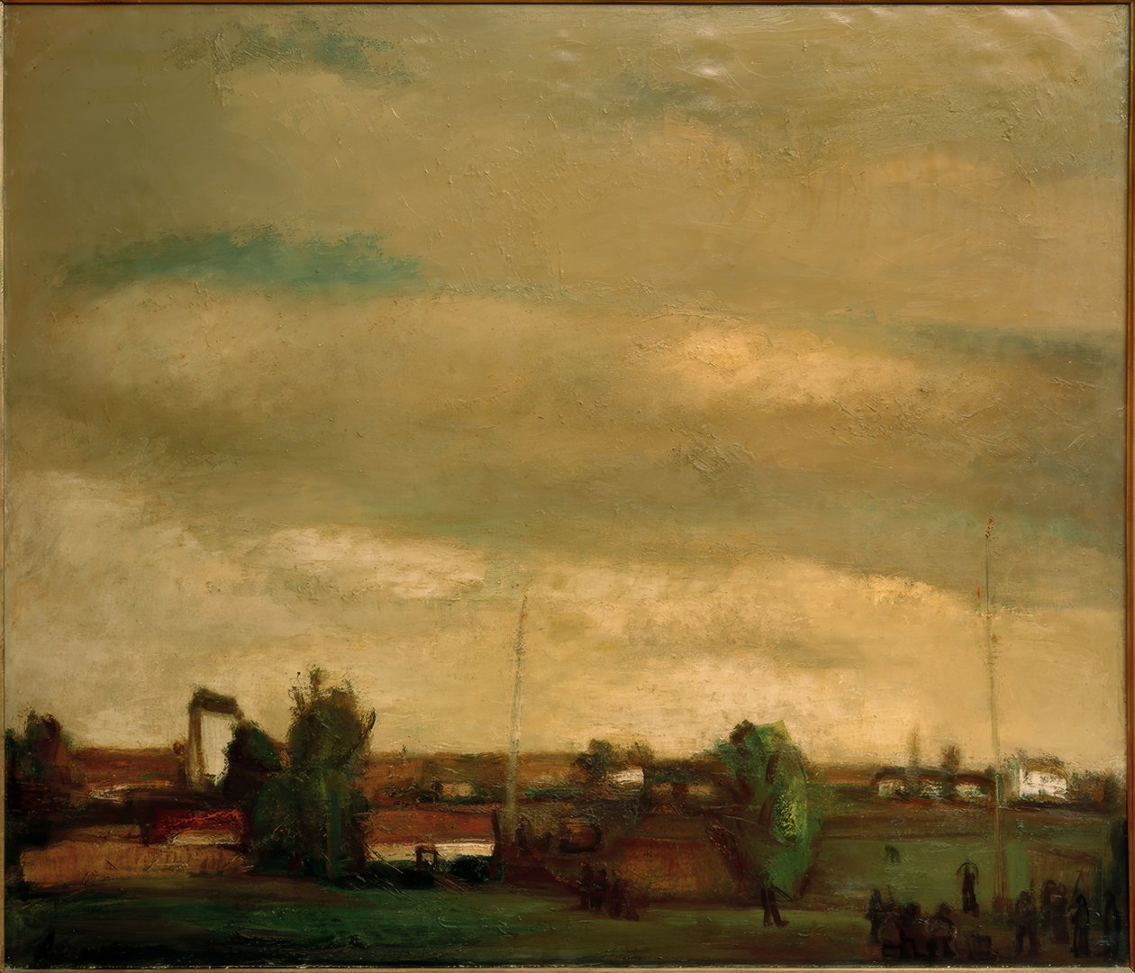 Dorp en boogschieten door Constant Permeke
