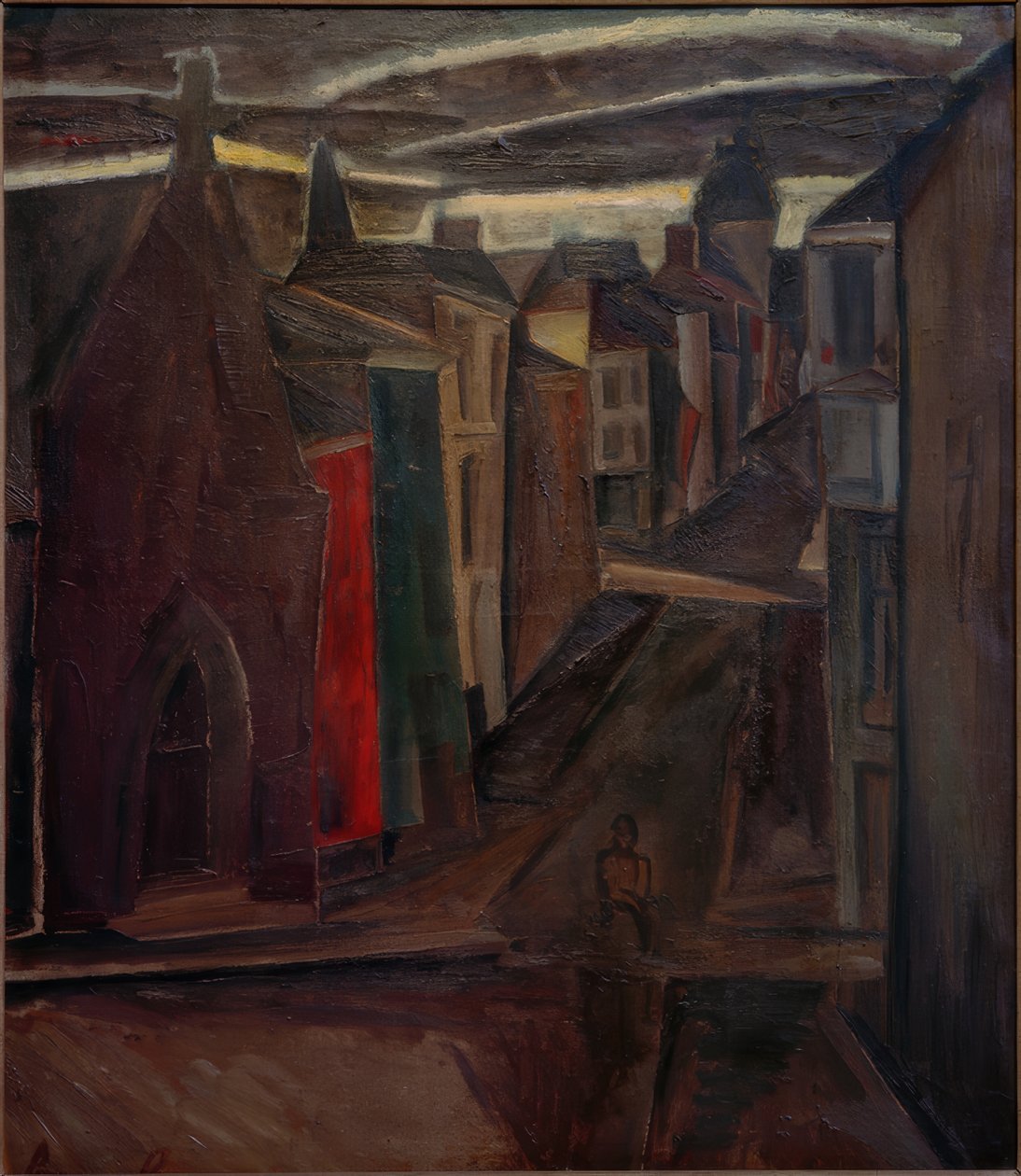 Street in Ostend door Constant Permeke