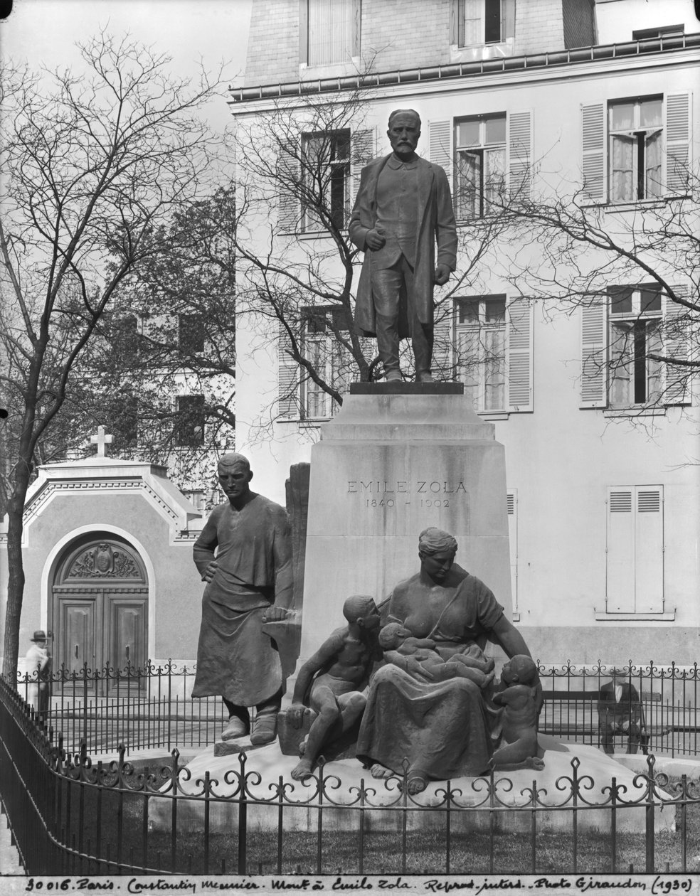 Monument voor Emile Zola, avenue Emile Zola, Parijs, c.1902-09 door Constantin Emile Meunier