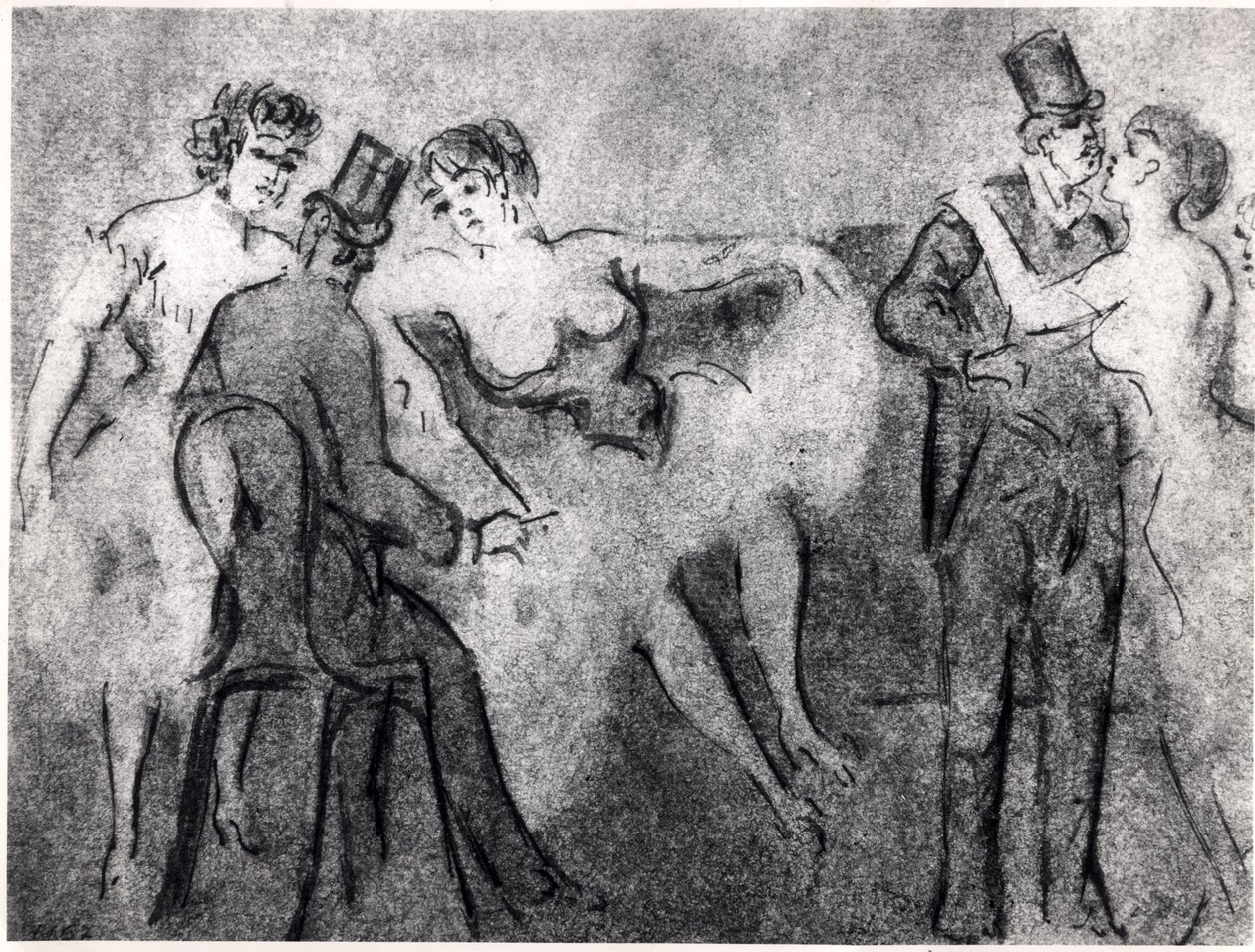 In het Bordeel, c.1850 door Constantin Guys