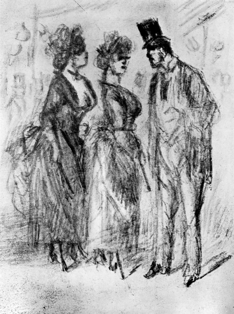 Au Promenoir, 19e eeuw, 1930 door Constantin Guys