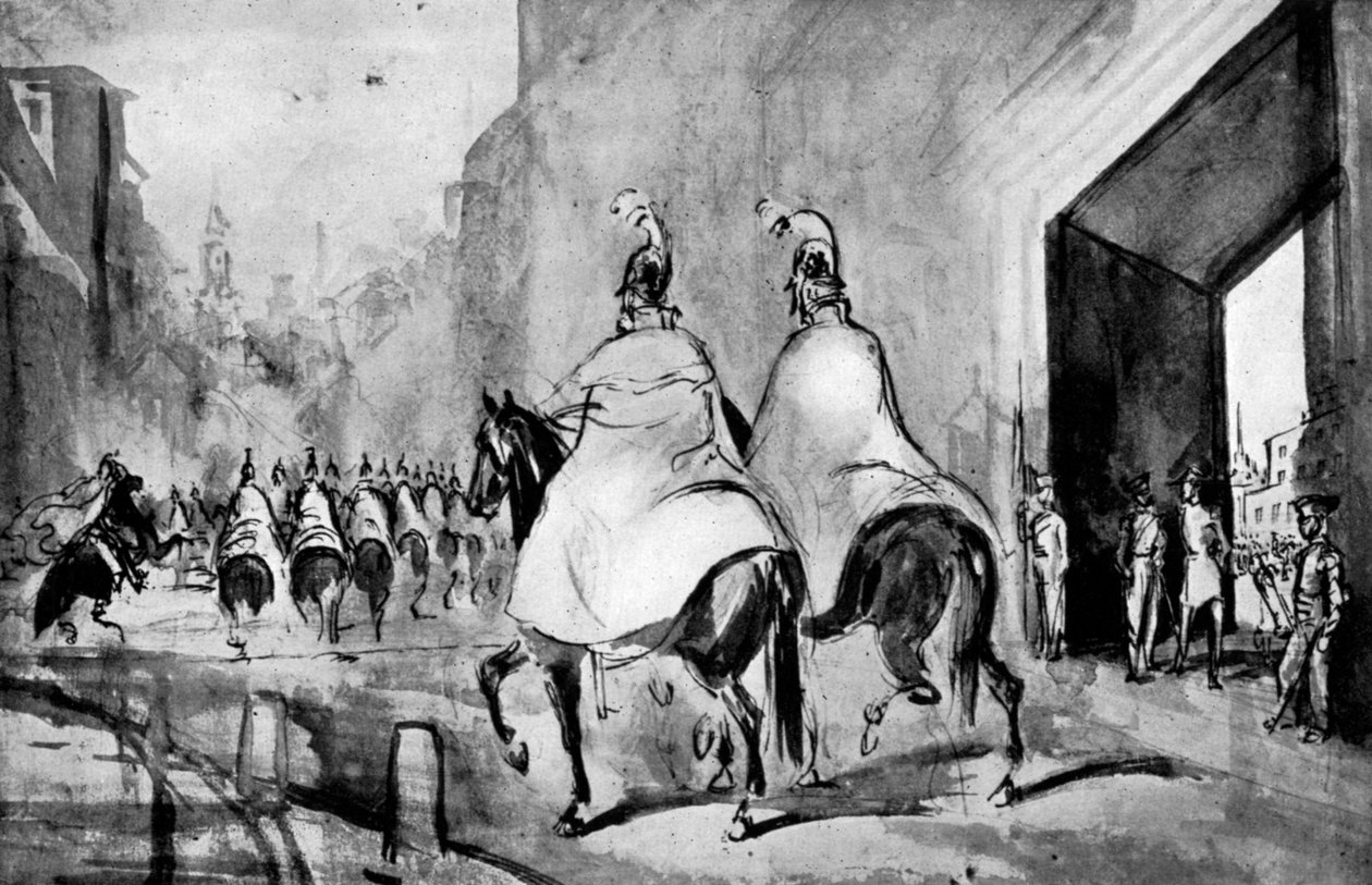 Cuirassiers door Constantin Guys