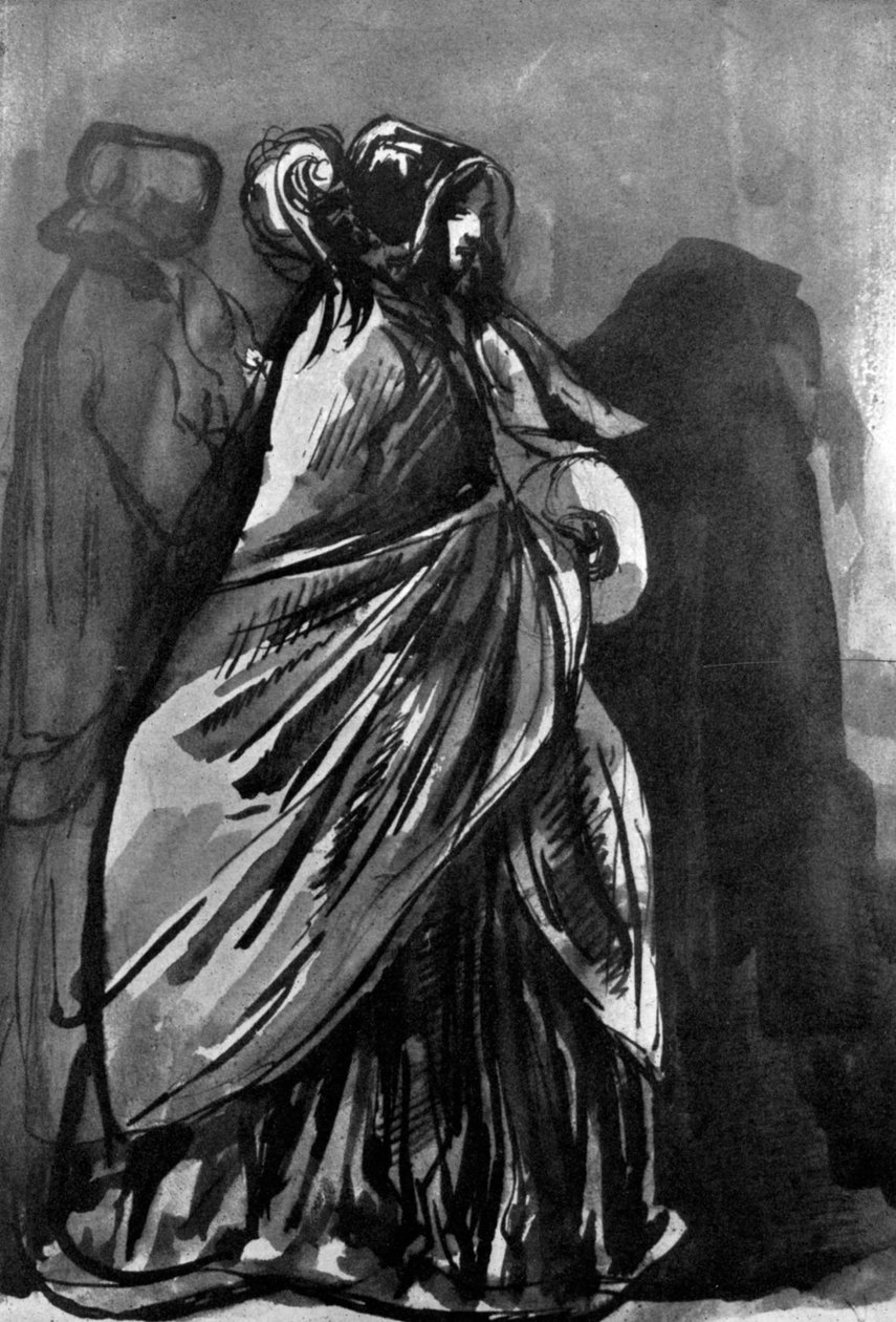 La Dame Au Chale, 19e eeuw, 1930 door Constantin Guys