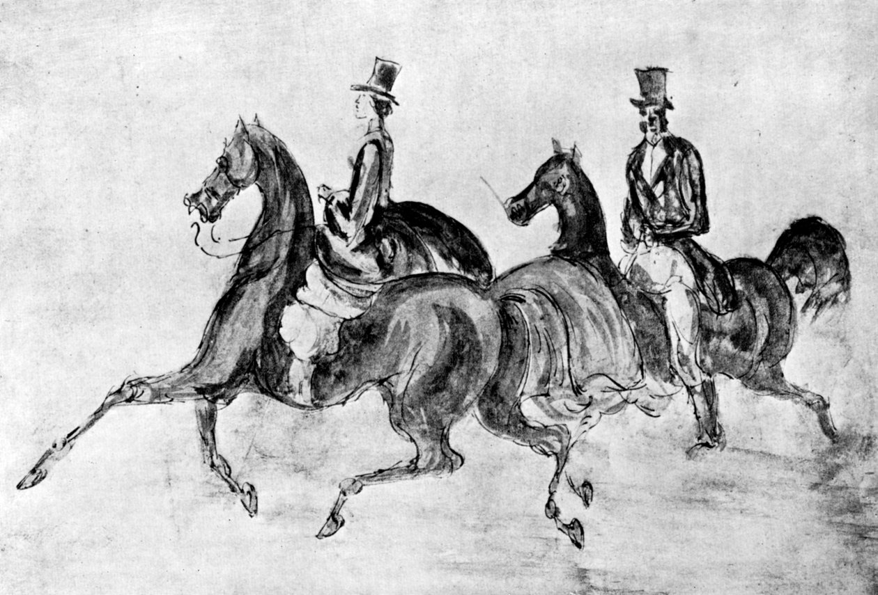 Les Cavaliers, 1930 door Constantin Guys