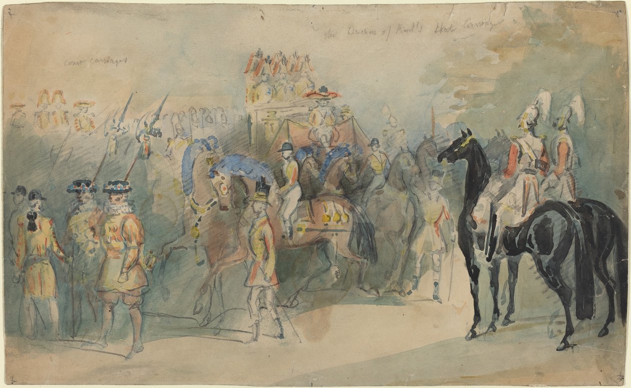 De staatskoets van de hertogin van Kent door Constantin Guys
