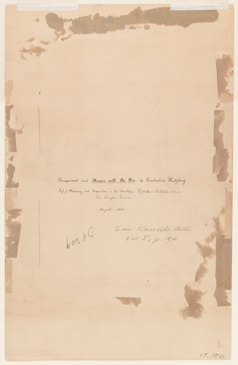 Inscriptie van de kunstenaar, 1865 door Constantine Hertzberg