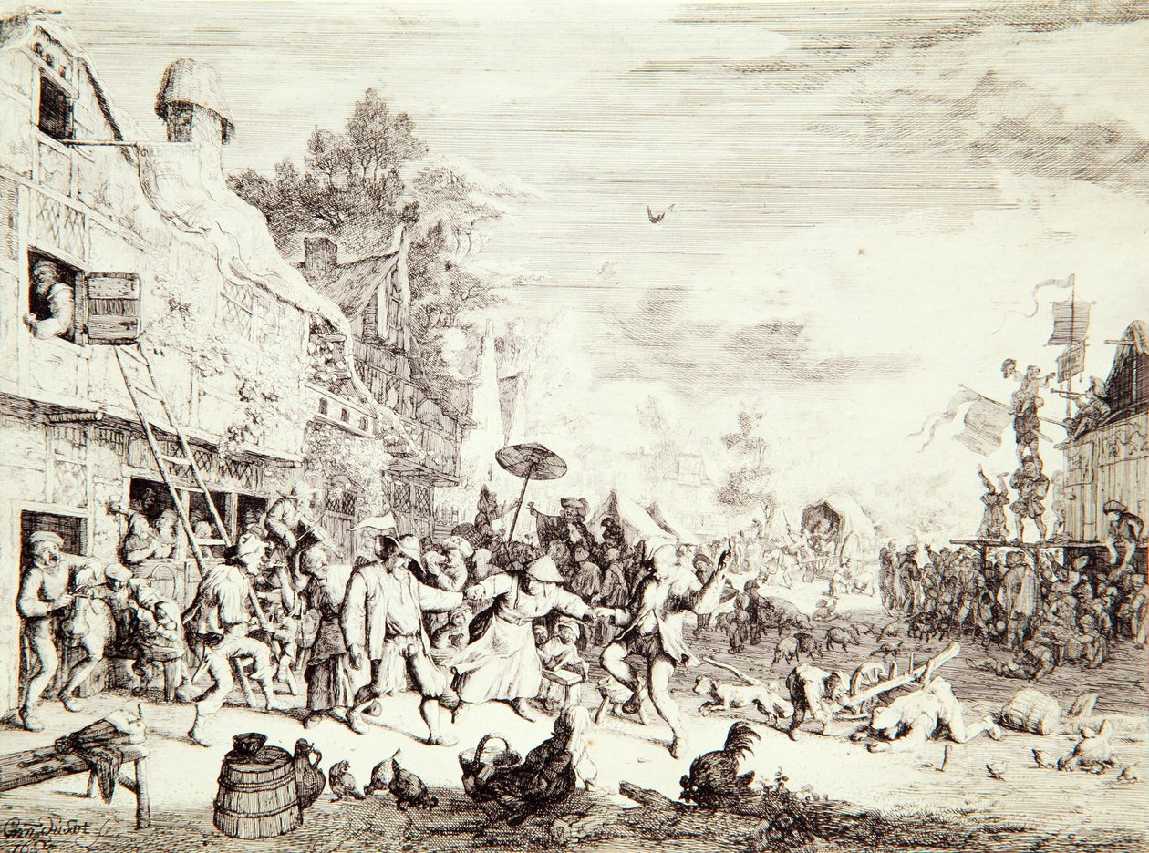De Dorpskermis, 1685 door Cornelis Dusart
