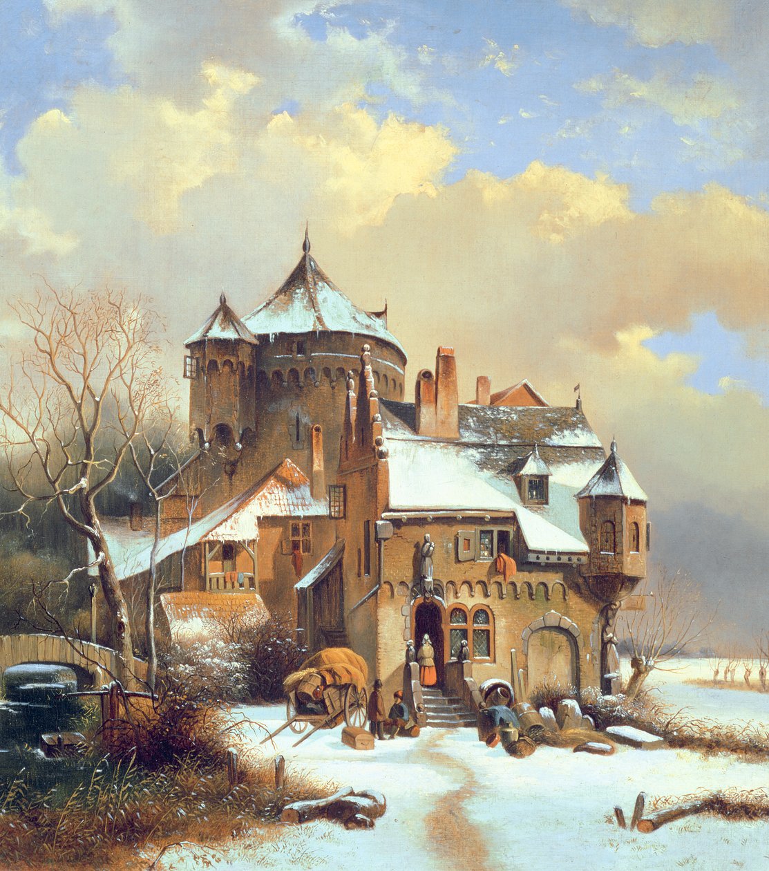 Nederlandse winterscène door Cornelis Kruseman