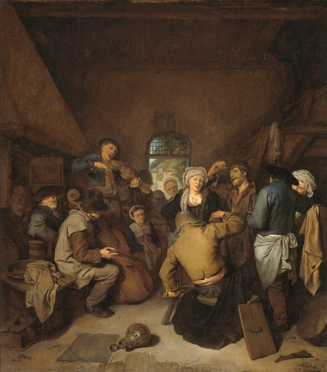 Boeren maken muziek en dansen door Cornelis Pietersz Bega