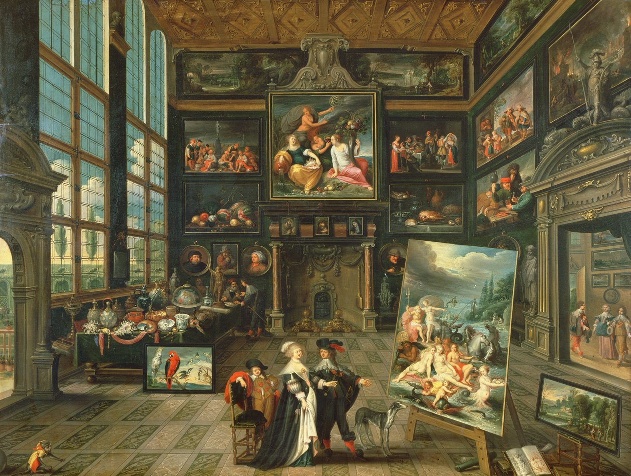 Interieur van een galerij, 1637 door Cornelis de Baellieur