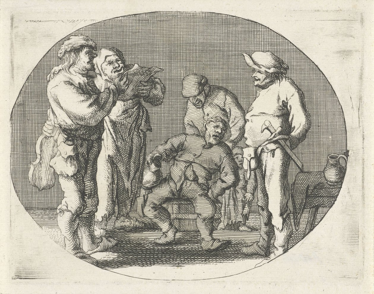 Zingend boerengezelschap door Cornelis A. Hellemans