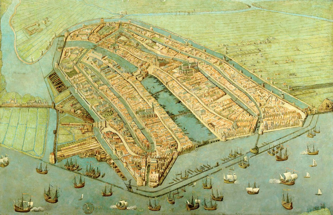 Amsterdam in vogelvlucht door Cornelis Anthonisz.