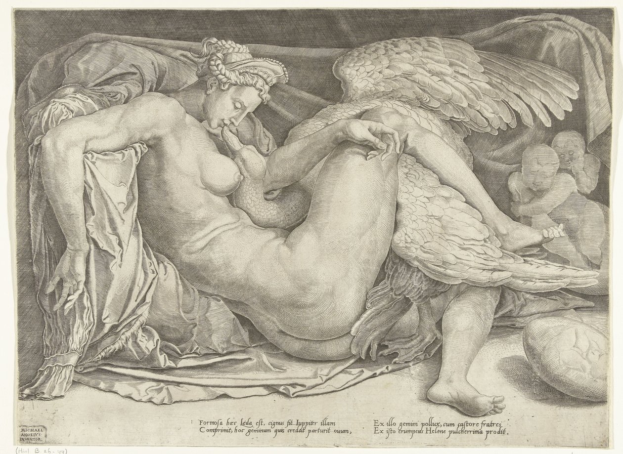 Leda en de zwaan door Cornelis Bos