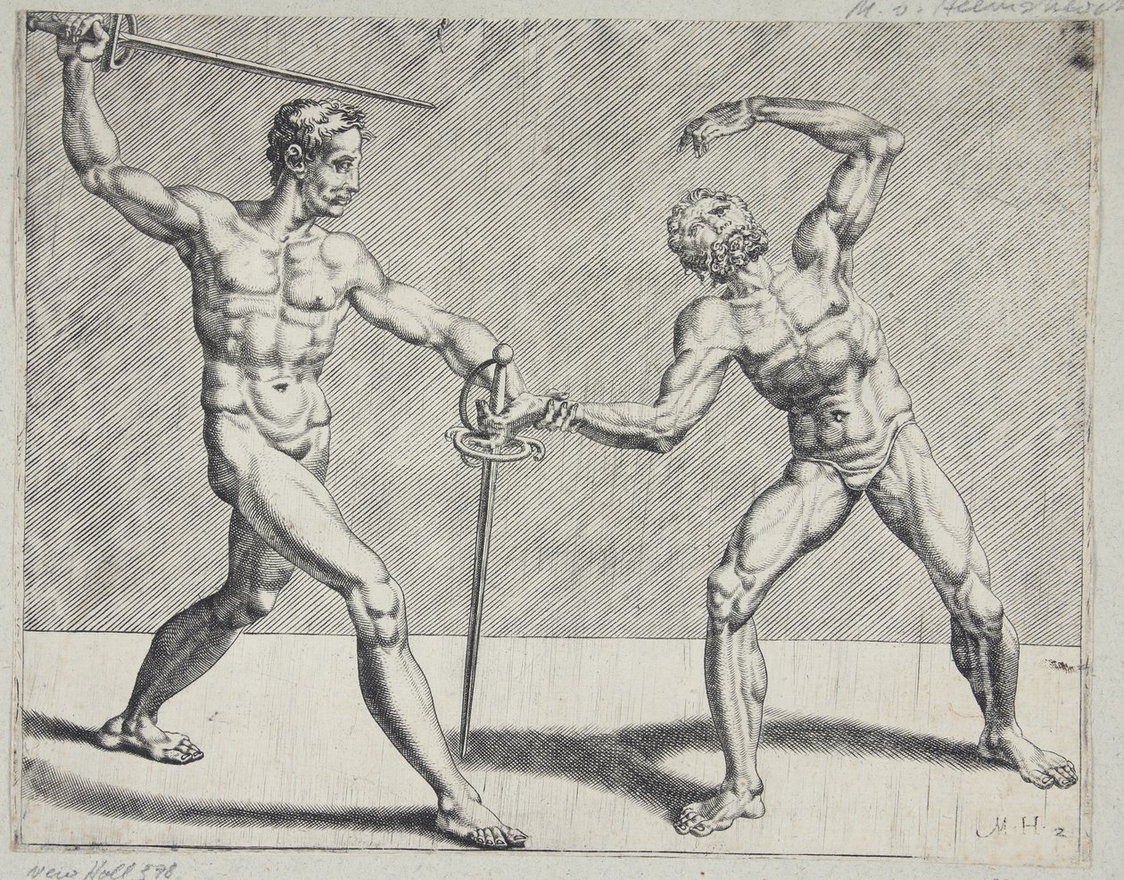 Twee schermers door Cornelis Bos