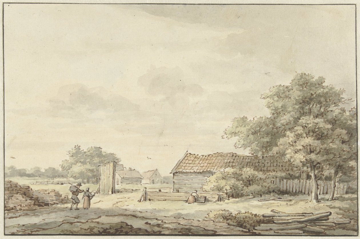 Landschap met boerderijen door Cornelis Buys
