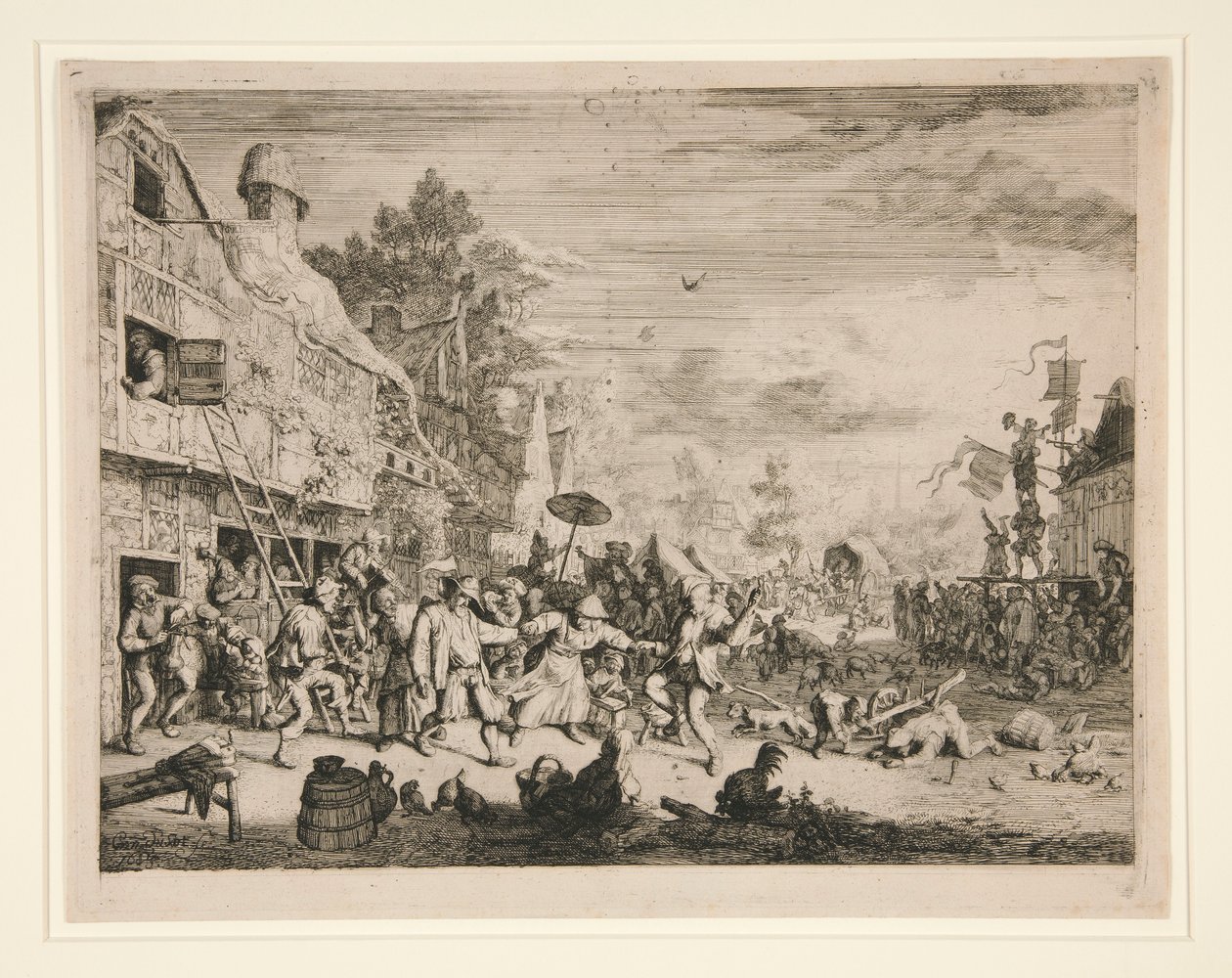 De dorpskermis door Cornelis Dusart