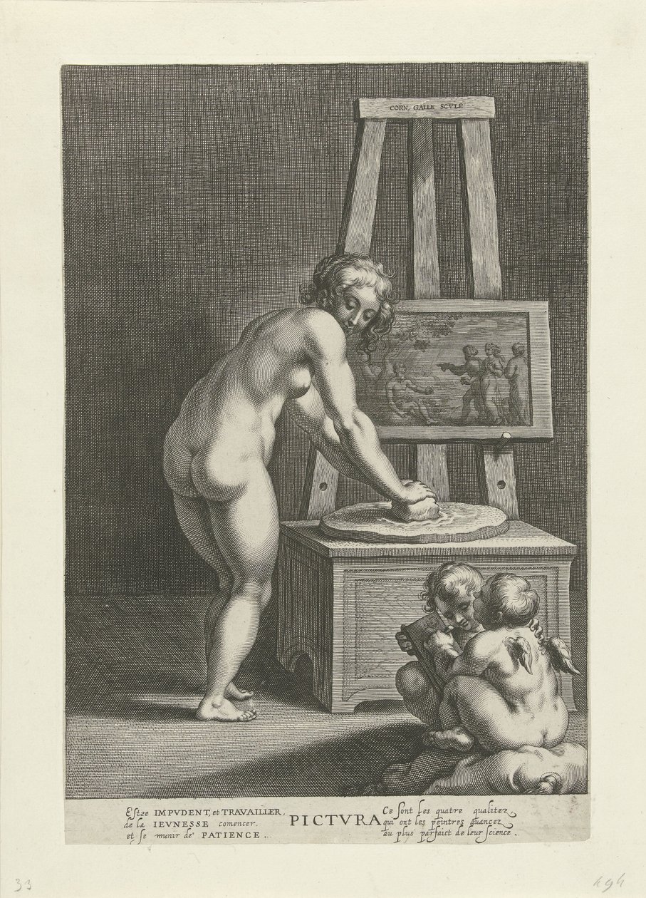 Pictura (de Schilderkunst) door Cornelis Galle (I)