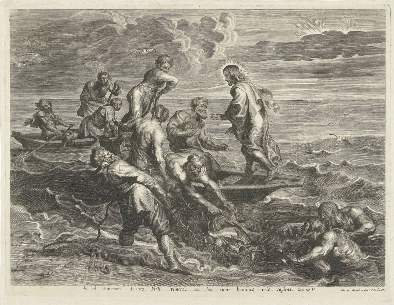 Wonderbare visvangst door Cornelis Galle (I)