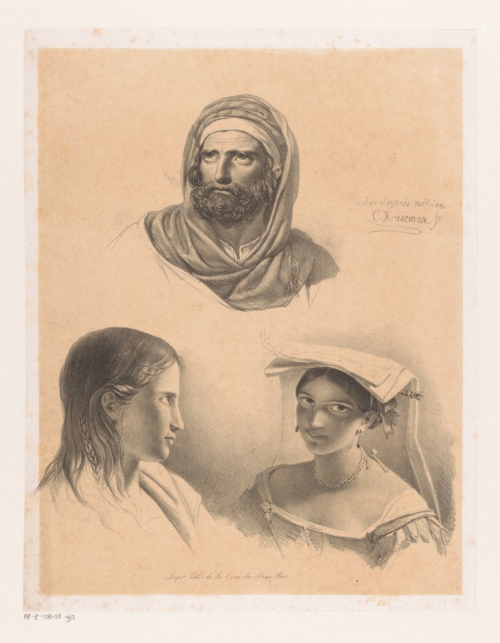 Drie portretten door Cornelis Kruseman