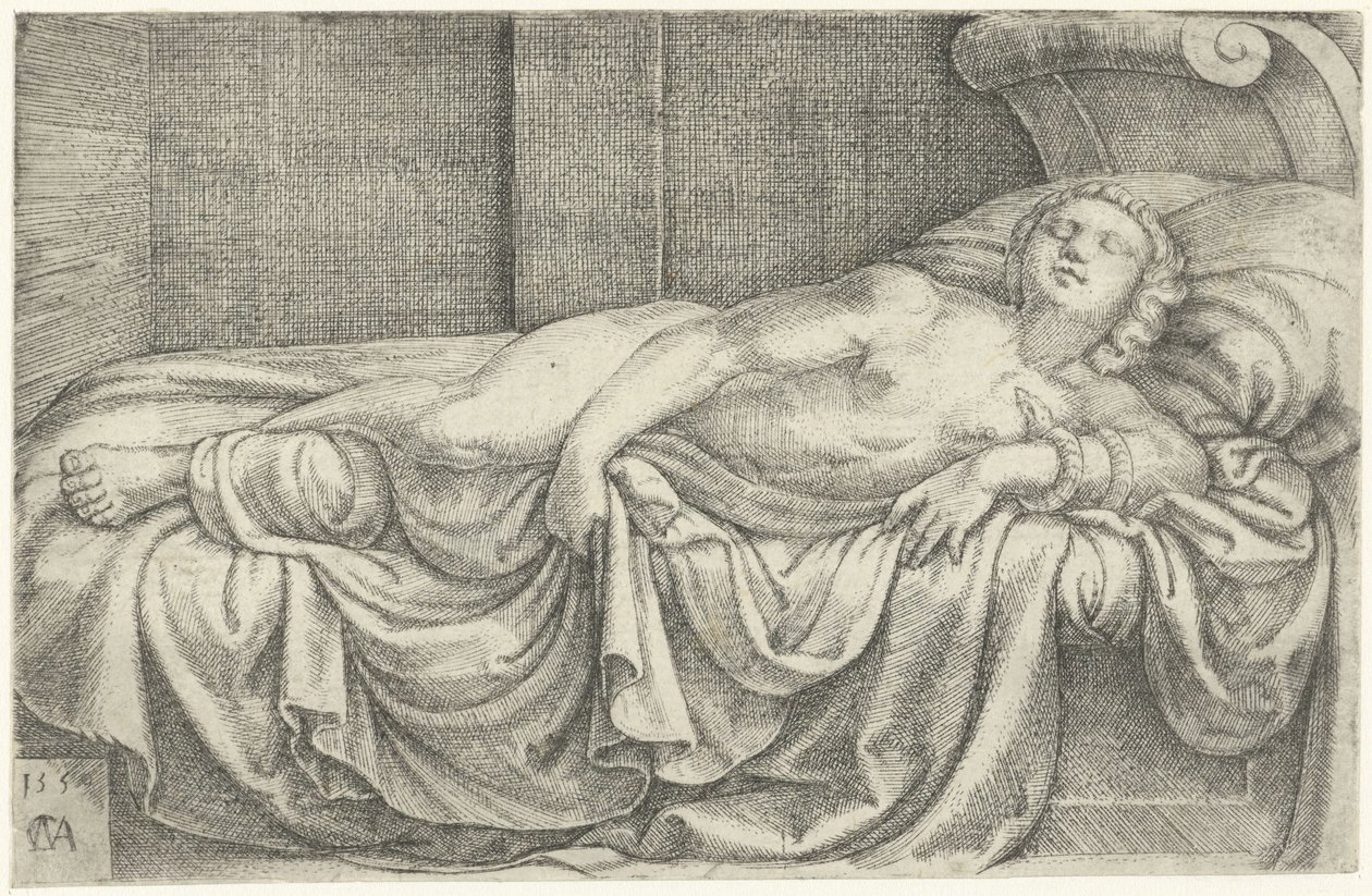 Dood van Cleopatra door Cornelis Massijs