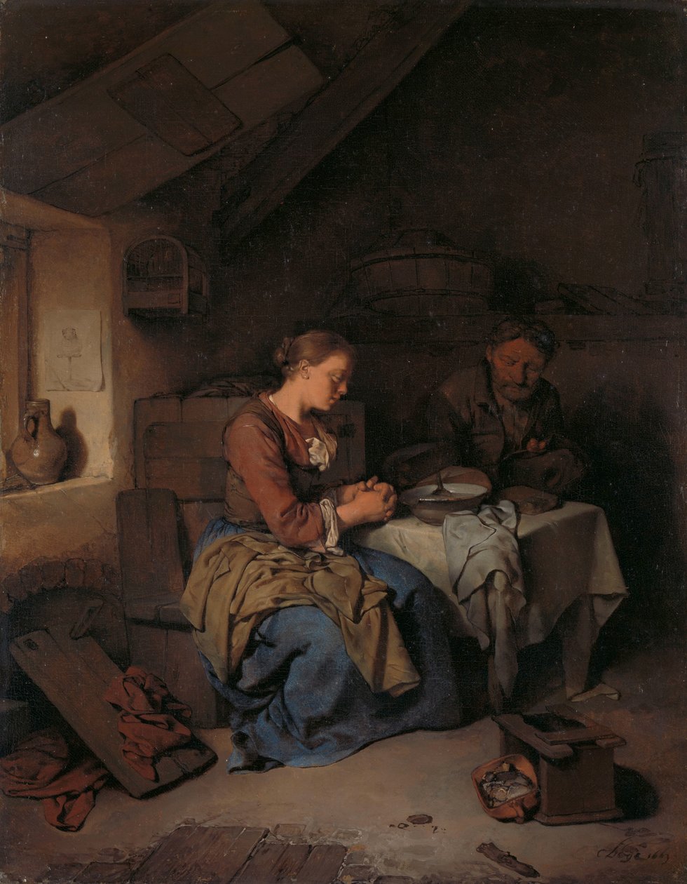 Tafelgebed door Cornelis Pietersz. Bega