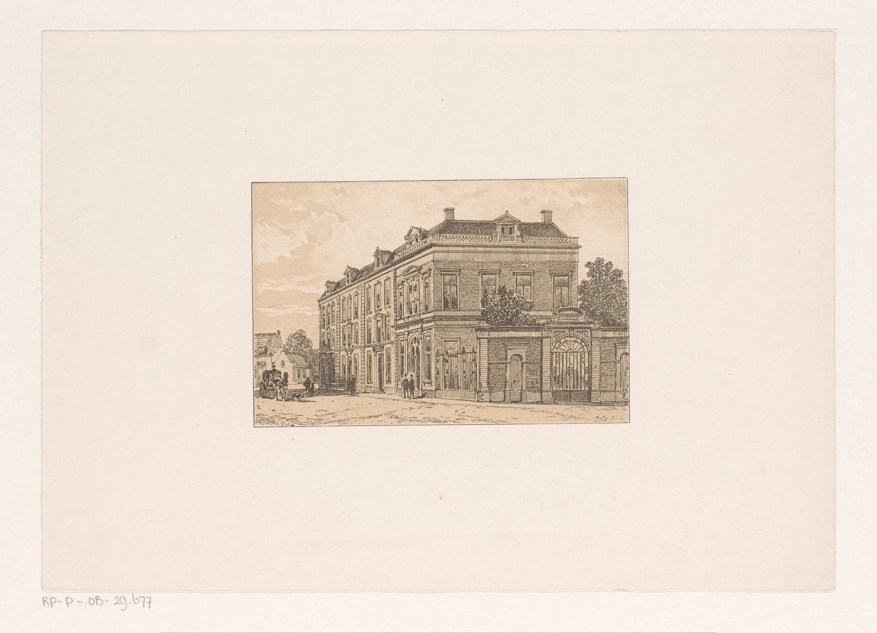 Achttiende-eeuws huizenblok door Cornelis Springer (possibly)
