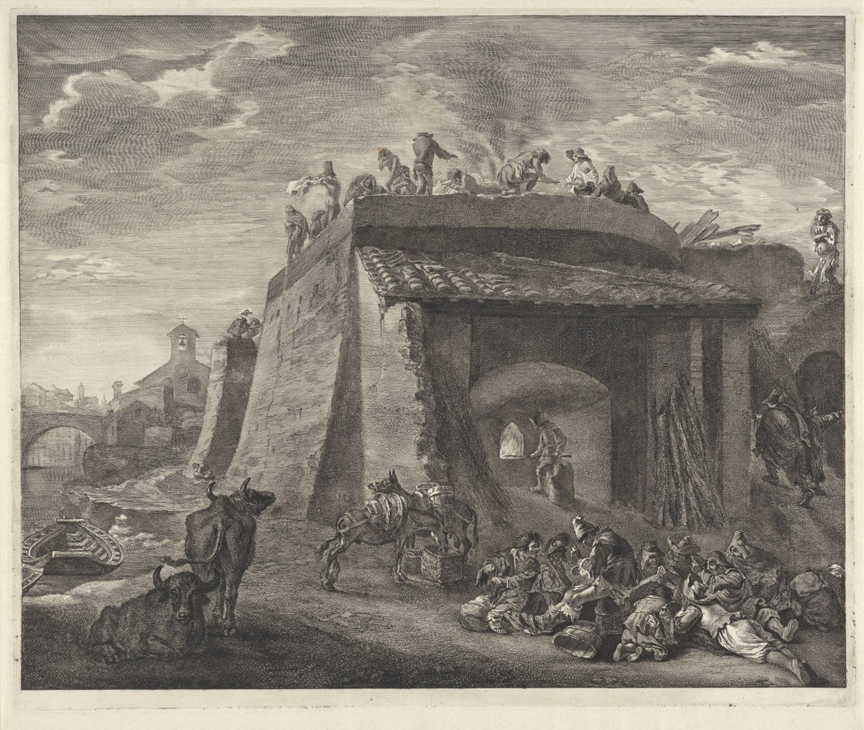 Grote kalkoven door Cornelis Visscher (II)