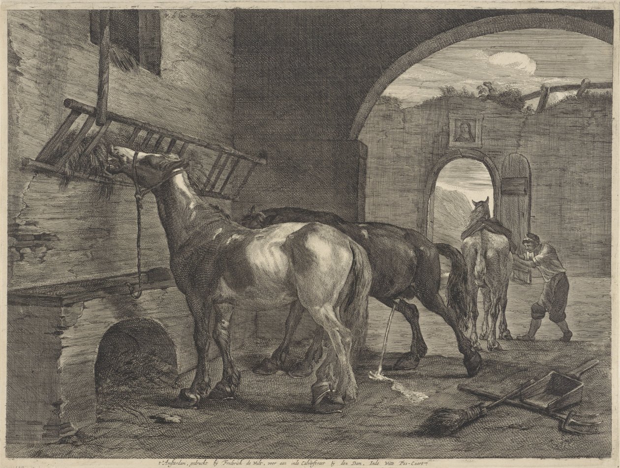 Paardenstal door Cornelis Visscher (II)