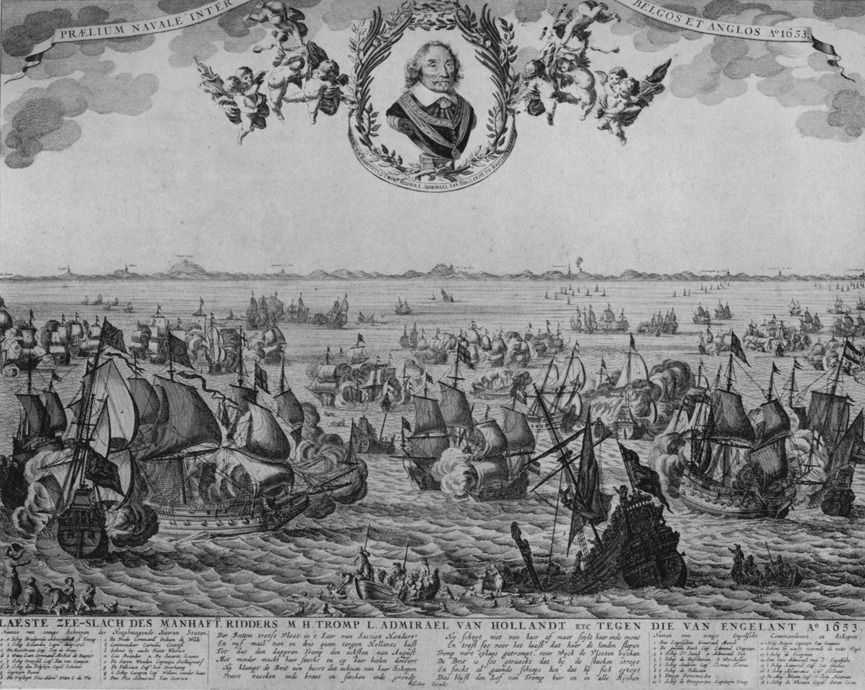 Slag bij Scheveningen, ca. 1653 door Cornelis Visscher
