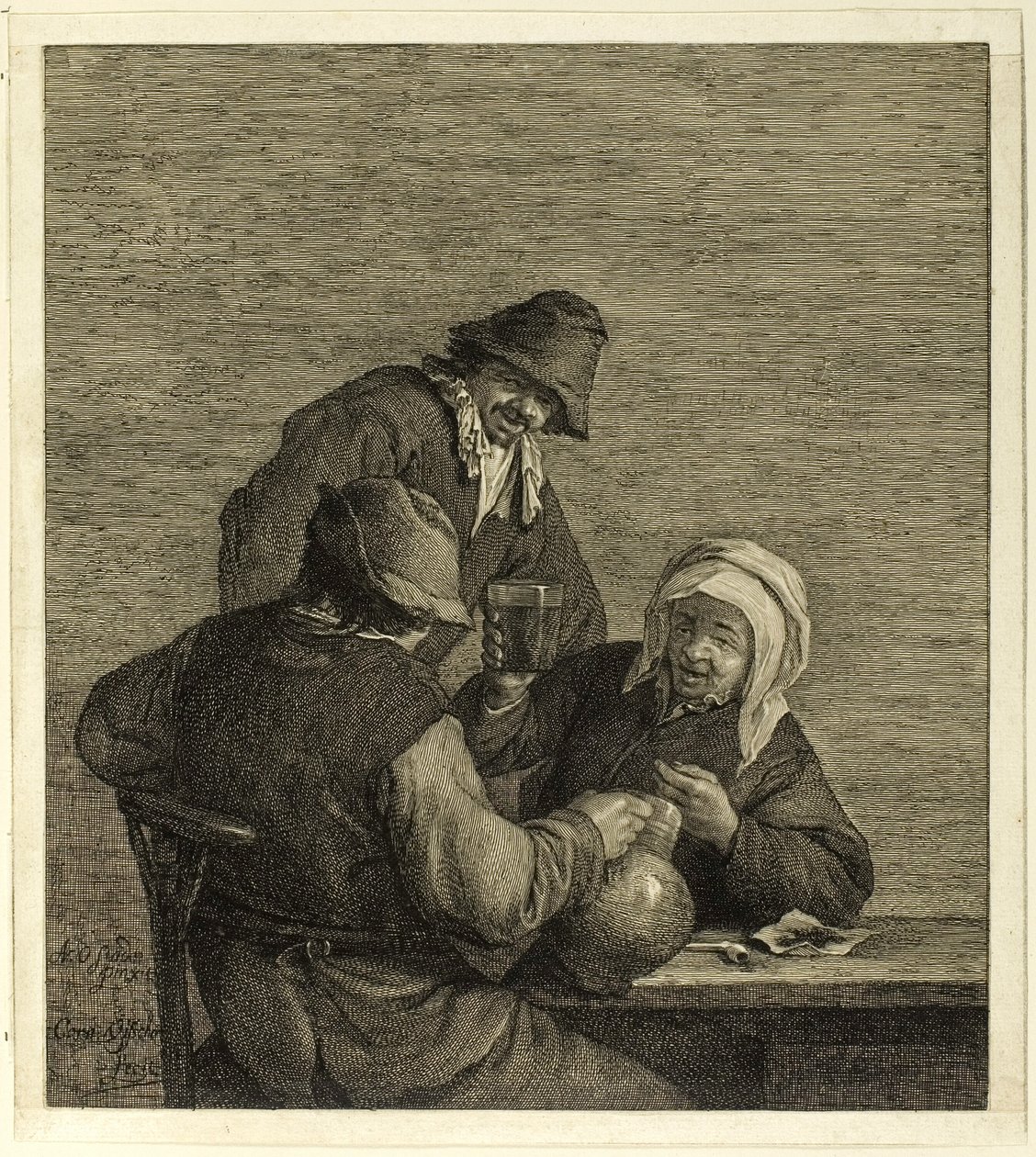 De Drinkers door Cornelis Visscher