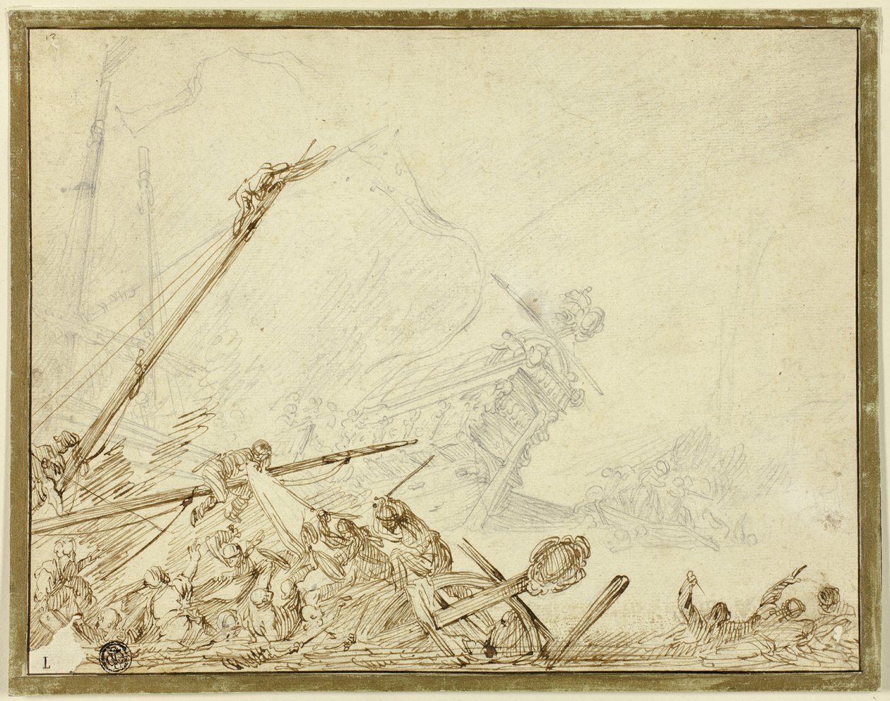 Scheepswrak door Cornelis de Wael