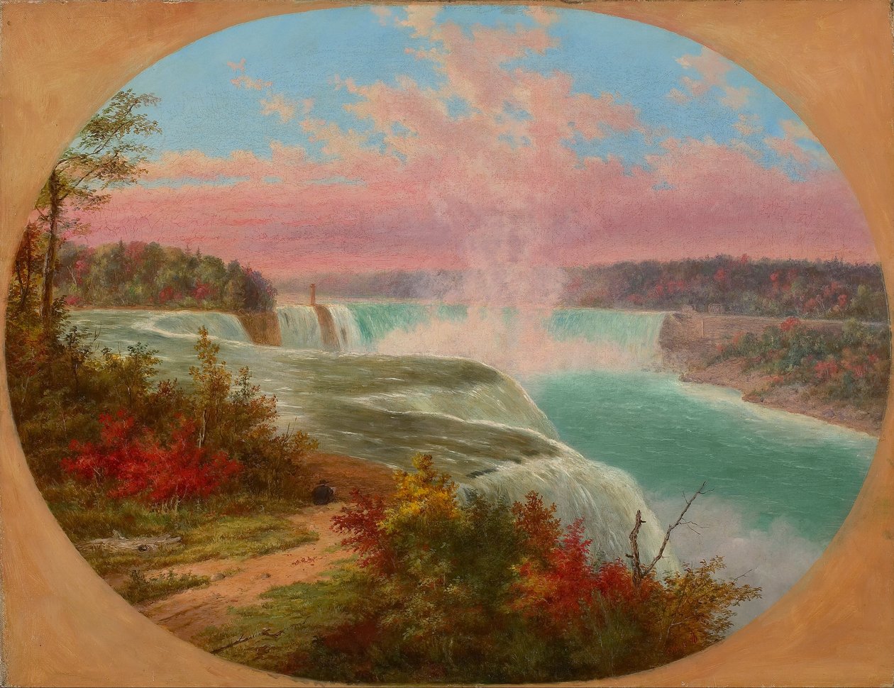 De Kunstenaar bij Niagara door Cornelius Krieghoff