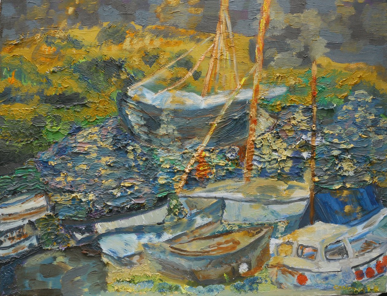 Haven van Mousehole, rustende boten door Cosima Duggal