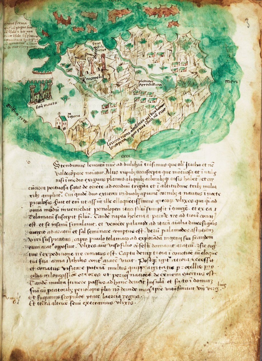 Kaart van Paxos, ca. 1420 door Cristoforo Buondelmonti