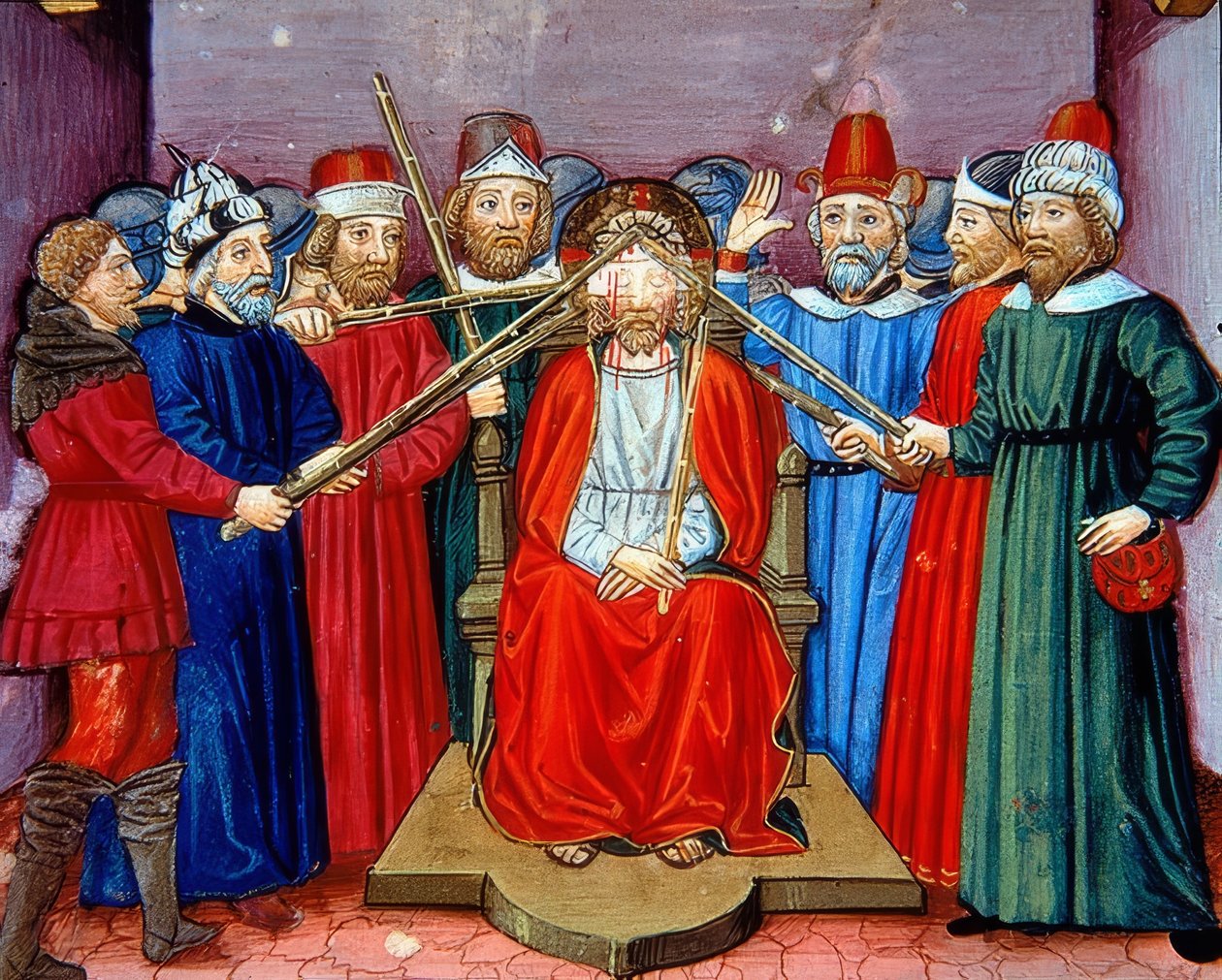 Kroning met doornen (c.115v). 1476 door Cristoforo De Predis