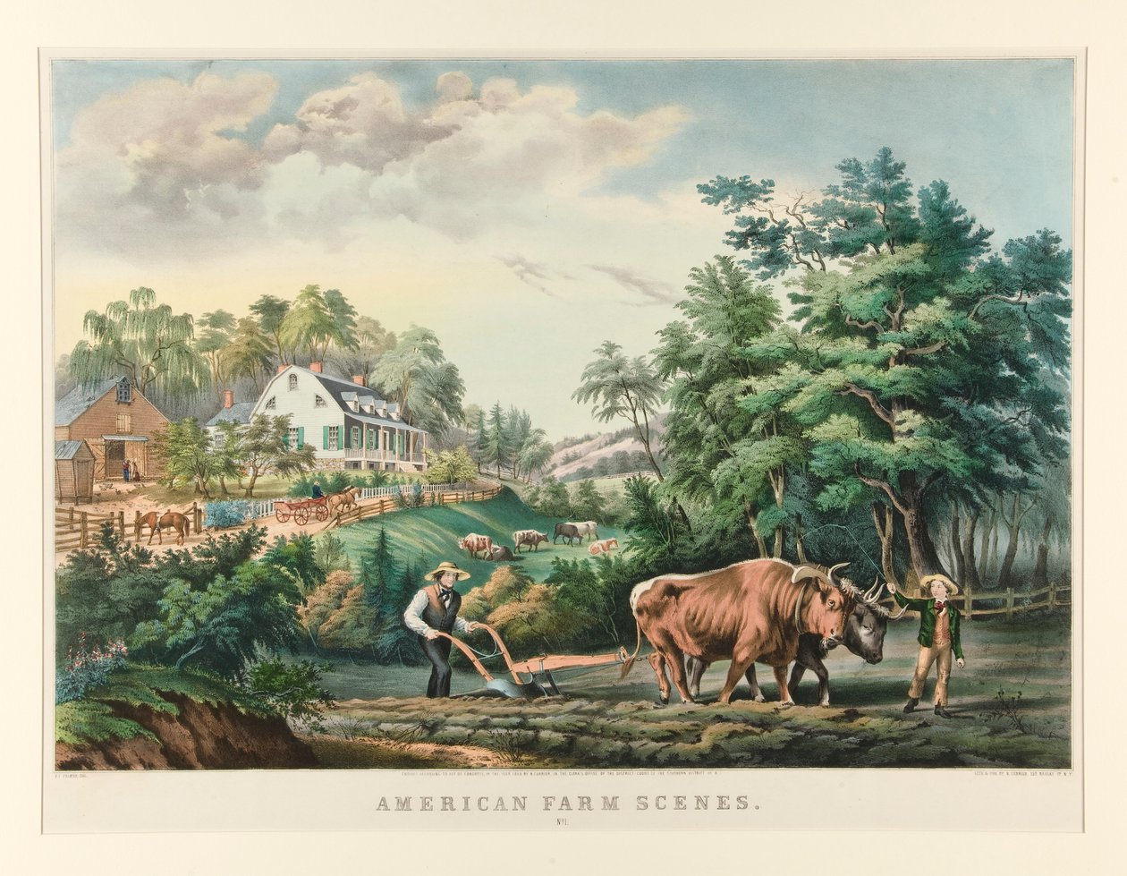 Amerikaanse Boerderijsituaties. Nr. 1 door Currier and Ives
