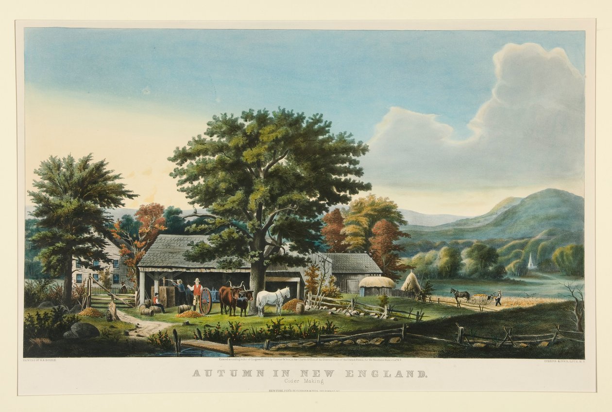 Herfst in New England: Cider maken door Currier and Ives