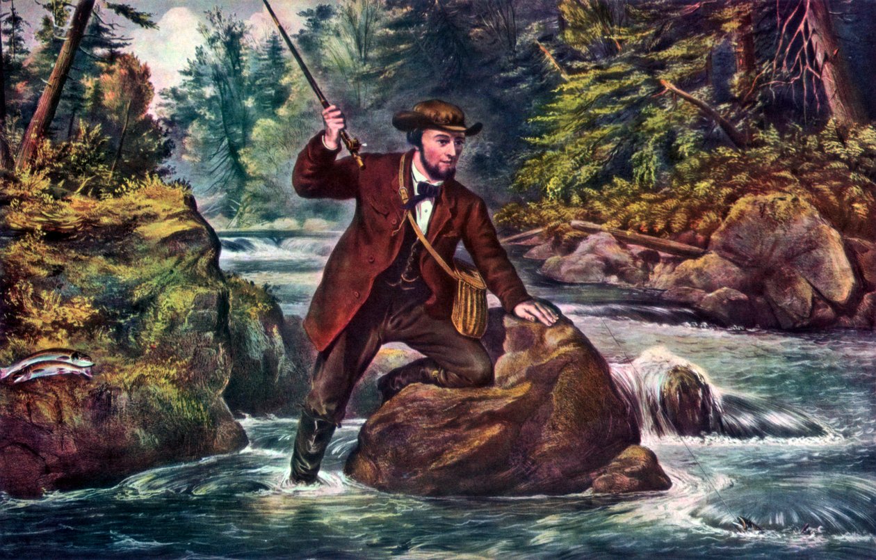 Brook Forelvissen door Currier and Ives