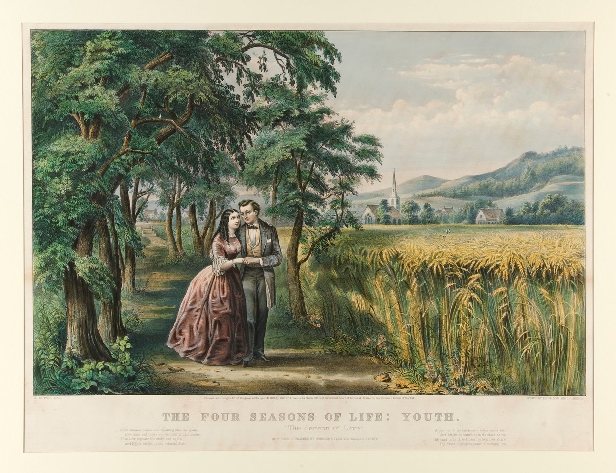 De vier seizoenen van het leven: Jeugd door Currier and Ives